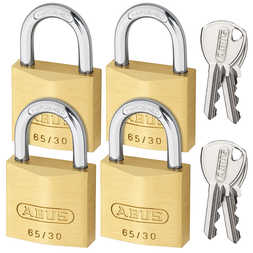 ABUS 65/30 Quads Λουκέτο ίδιο κλειδί ΣΕΤ 4 τεμάχια - 