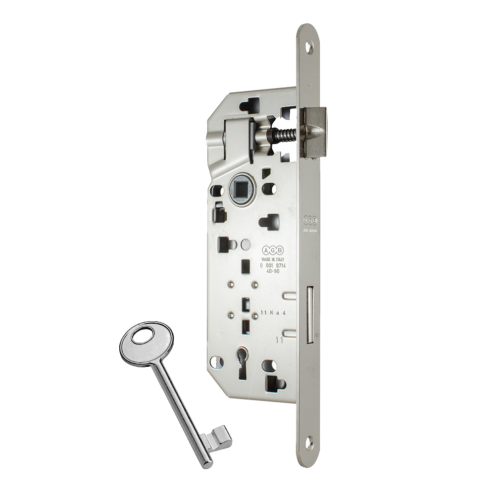 Door Lock for wooden doors with oval faceplate AGB Grande B00591 40mm | 2 colours - 1