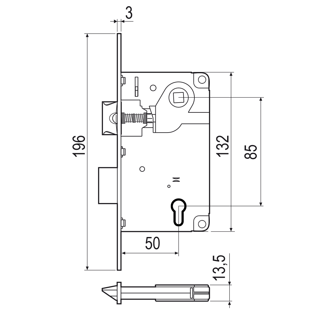 AGB Centro B010255003 Οβάλ Κλειδαριά κυλίνδρου ξύλινης 50mm | Χρυσό - 2