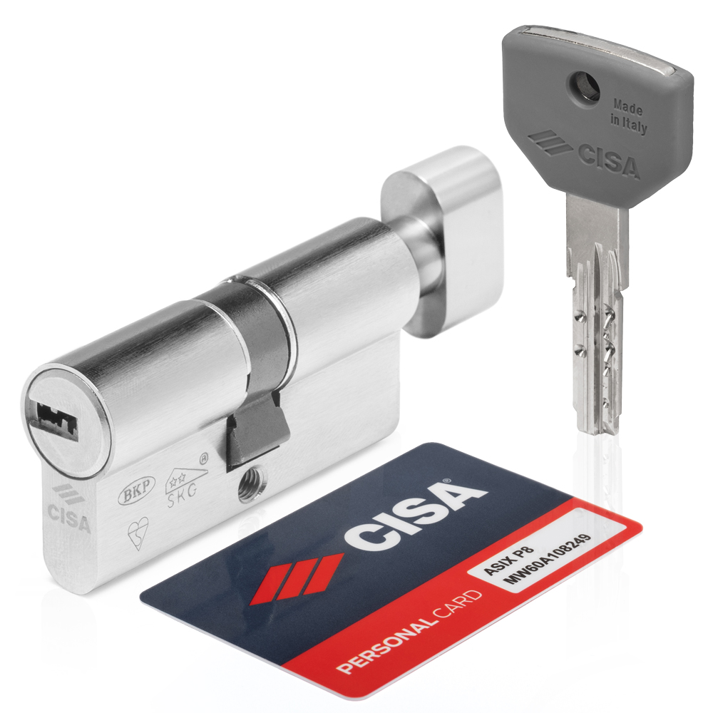 CISA ASIX P8 0Q317 Κύλινδρος ασφαλείας με πόμολο 30-70mm | Νίκελ - 