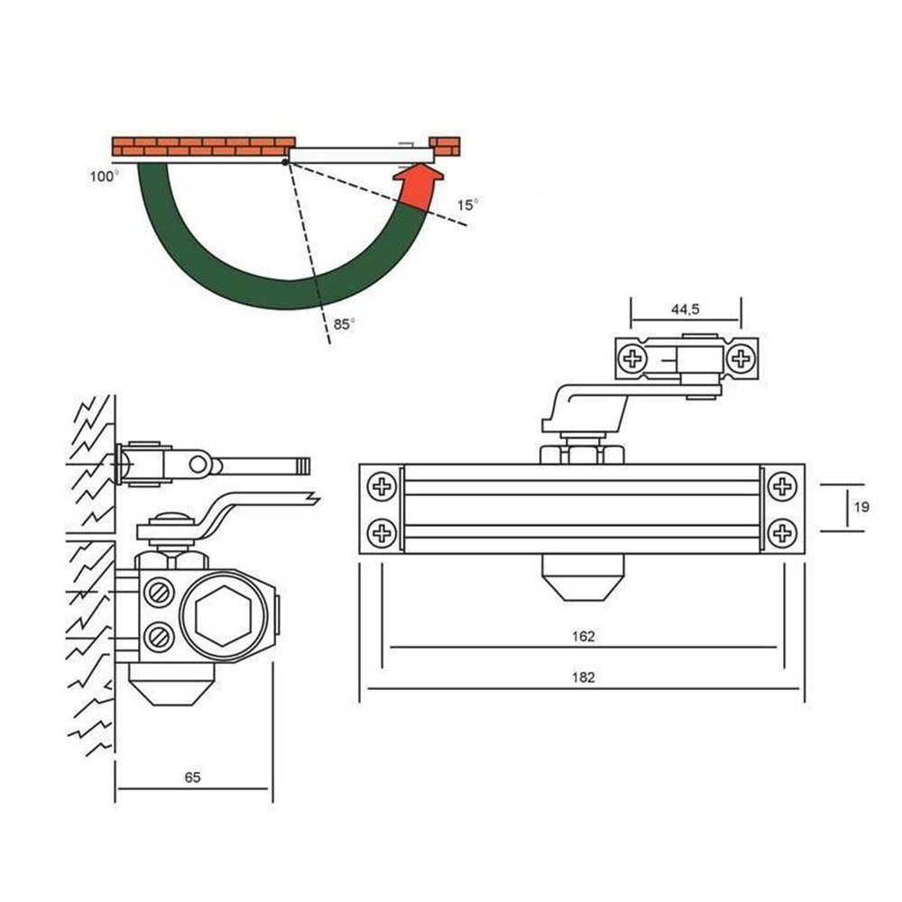 Door closer CISA 60450 | 4 colours - 2