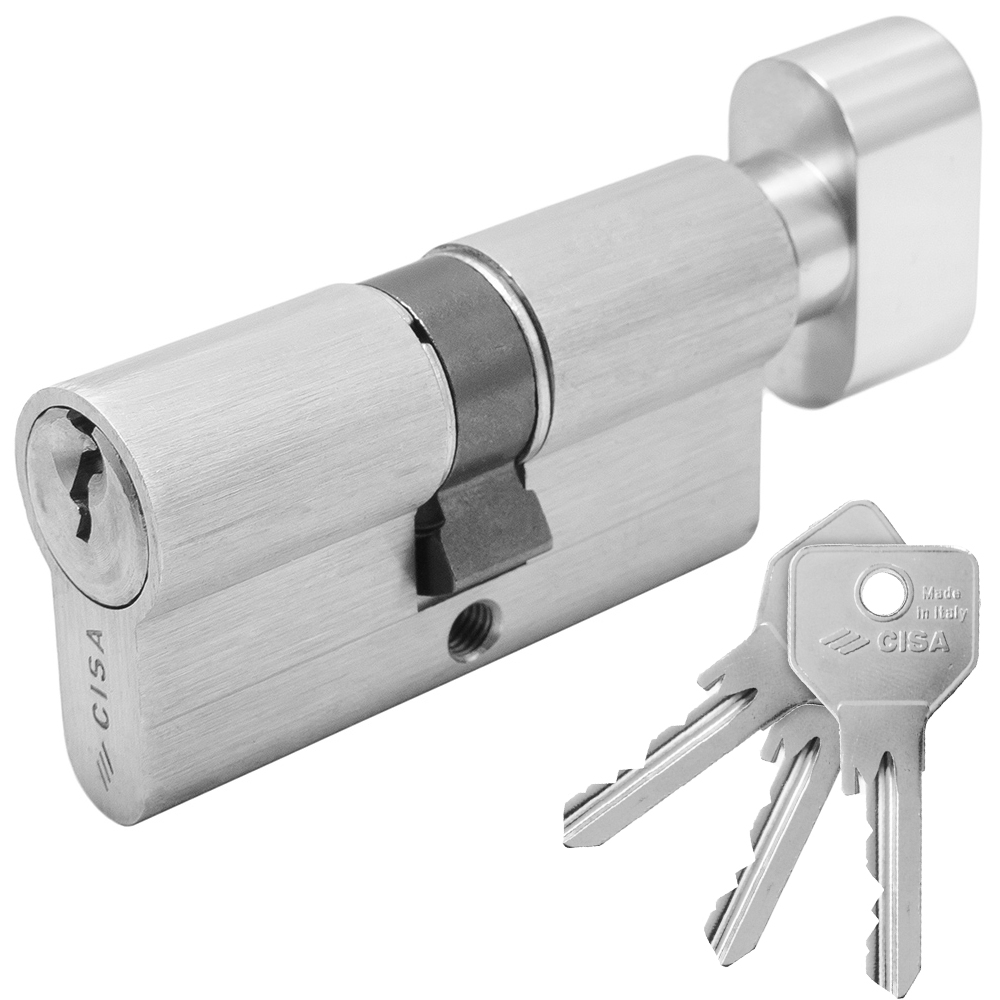 CISA 06355 Cylinder Euro Profile 5 pin Thumbturn Nickel | 7 Sizes - 1