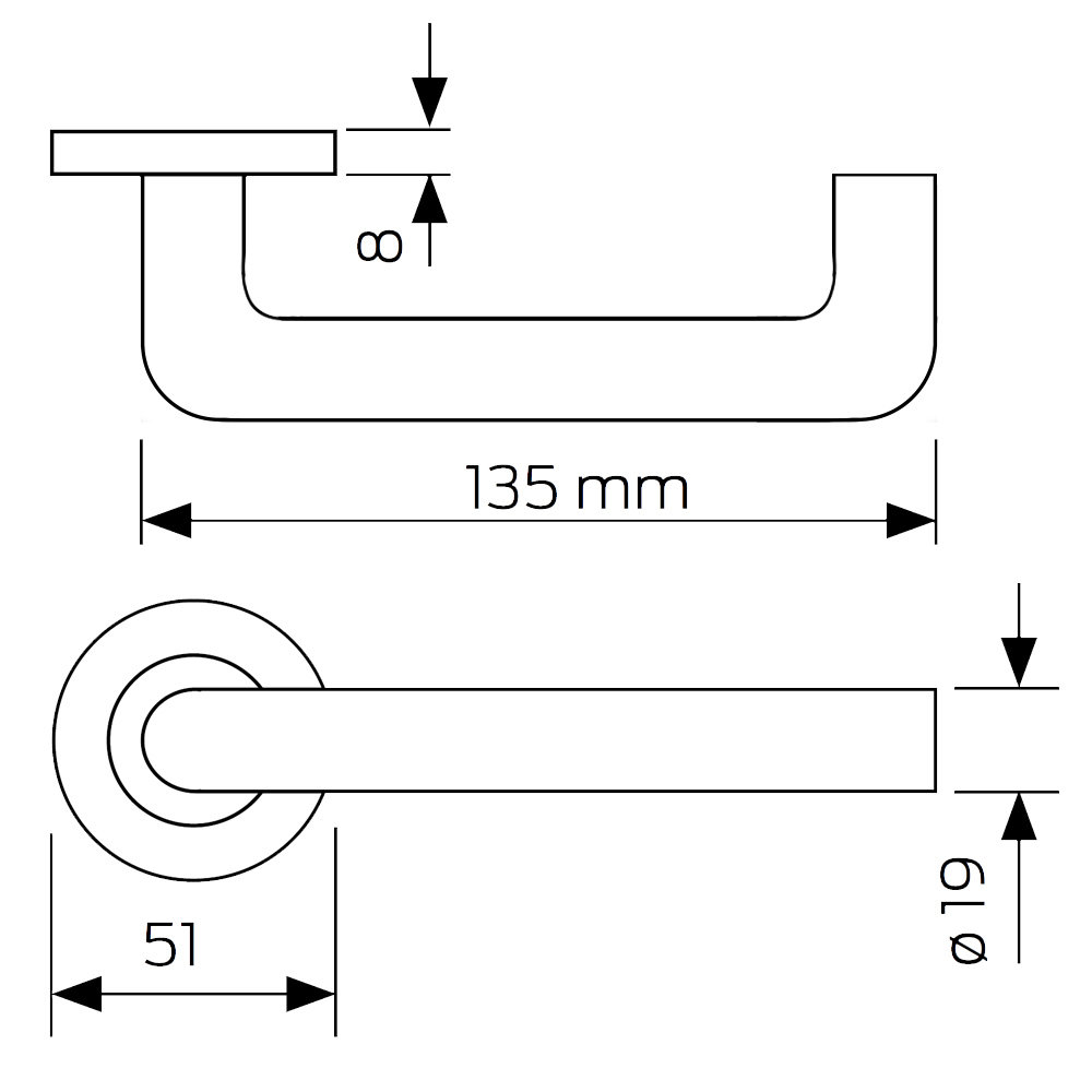 CISA 07070-70 Πόμολο inox ξύλινων θυρών - 2