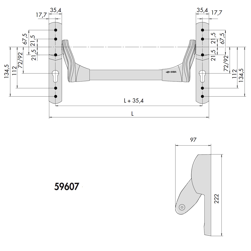 CISA 59607-10 Fast Push Μπάρα πανικού για μονόφυλλη πόρτα - 2