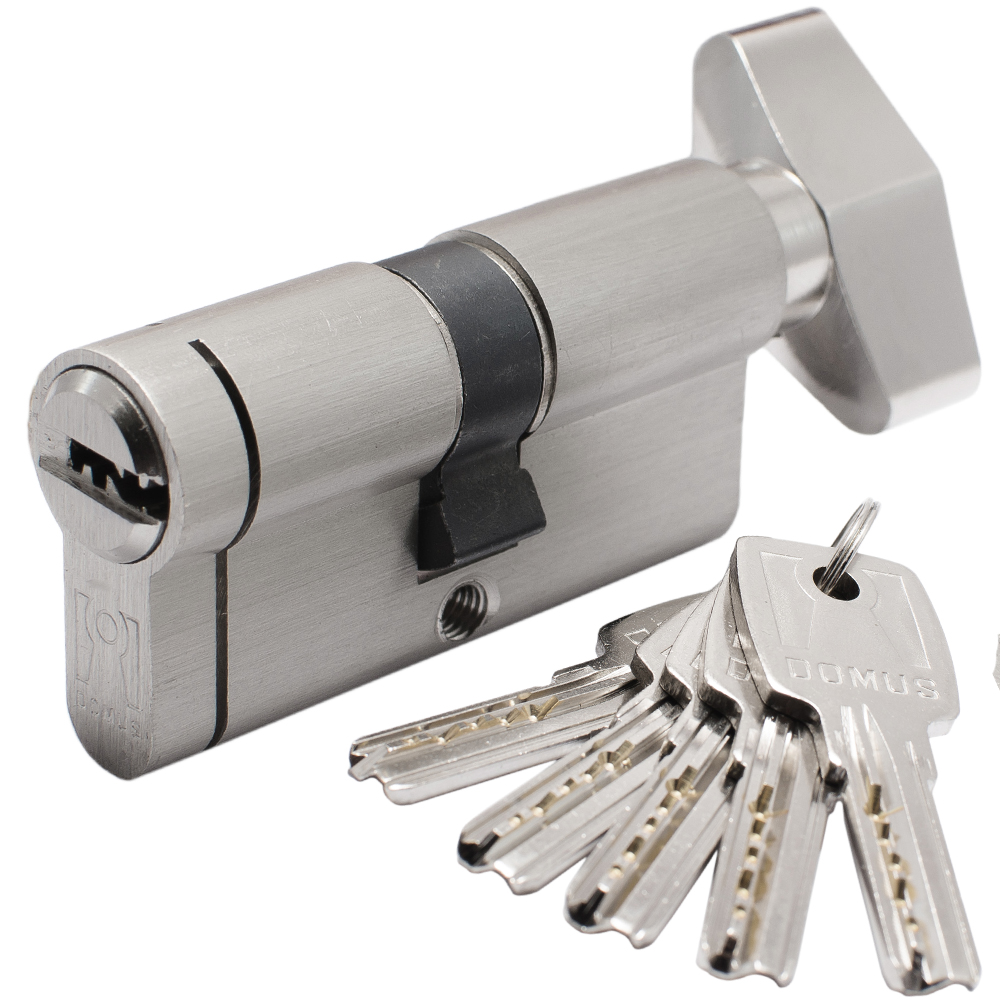 Cylinder Euro Profile Thumbturn -  Flat Key - Anti-Snap Cut DOMUS ECON nickel | 2 sizes - 1