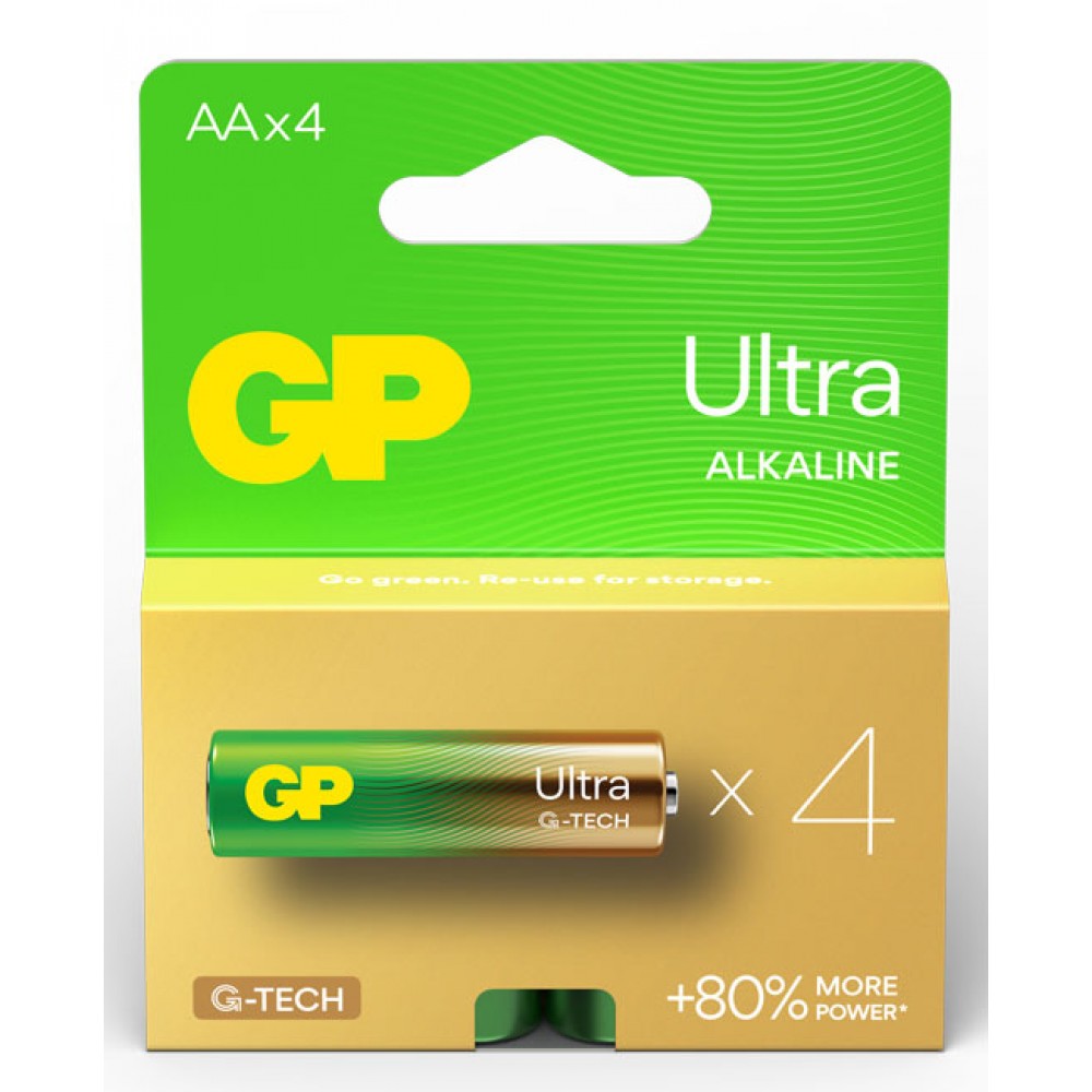 Αλκαλικές Μπαταρίες AA GP Ultra Alkaline GP15AU 4τμχ. - 