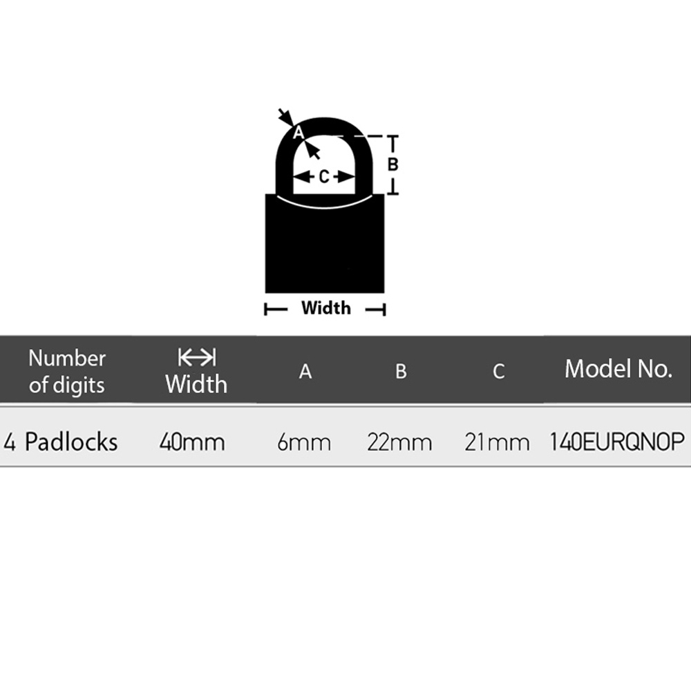 MASTER LOCK 140EURQNOP Λουκέτο ίδιο κλειδί ΣΕΤ 4 τεμάχια - 2