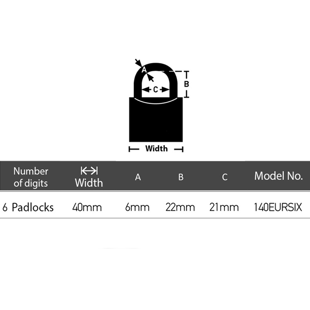 MASTER LOCK 140EURSIX  Λουκέτο ίδιο κλειδί ΣΕΤ 6 τεμάχια - 3