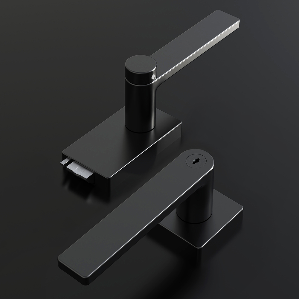 MERONI AirDoor L13NEGL01M Knob - Glass door lock, with Privacy and automatic unlocking - 2