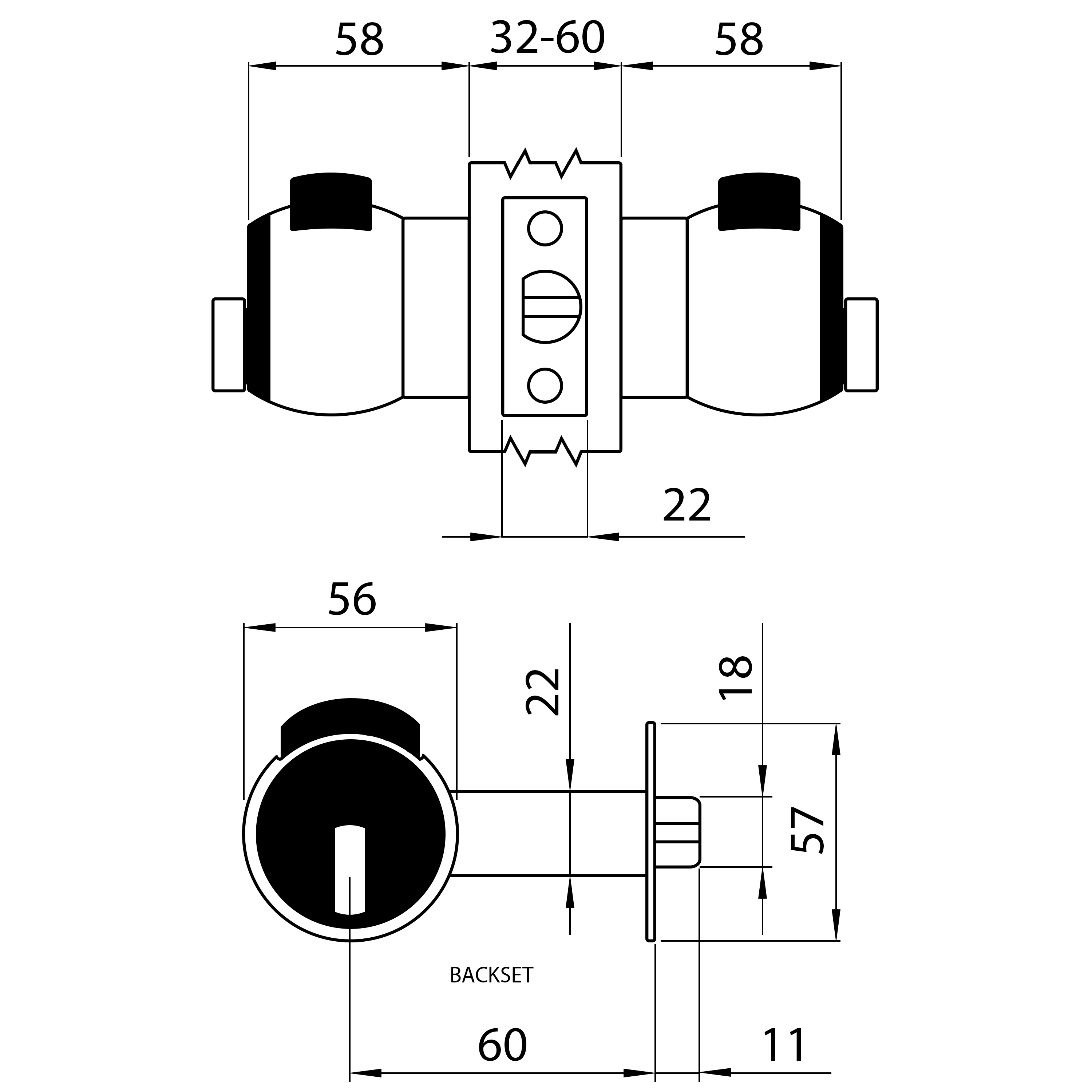 MERONI Nova N13 Office & Hotel Door Lock knob with Key | 5 colours - 3