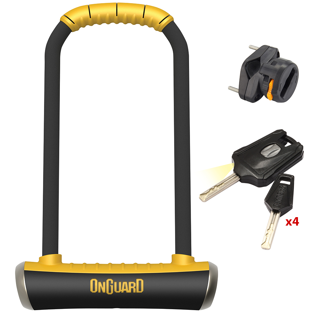 Κλειδαριά ONGUARD Pitbull LS 8002 U πέταλο μοτοποδηλάτου με κλειδί - 
