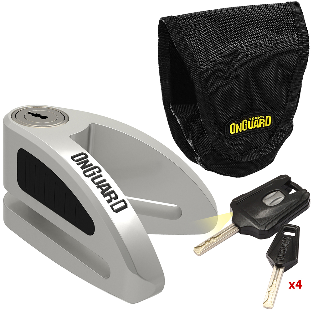 Κλειδαριά δισκόφρενου μηχανής ONGUARD Boxer 8052C | Ασημί - 