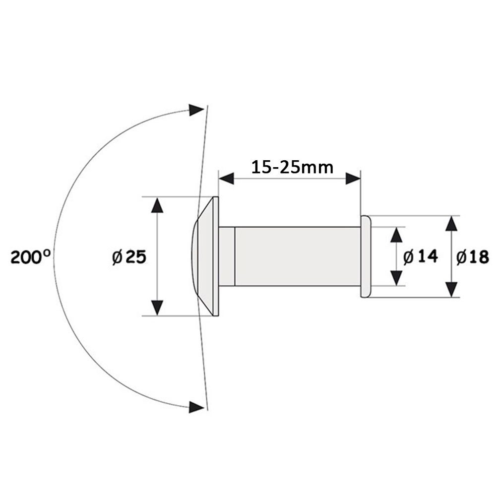Ματάκια για όλες τις πόρτες PEDRET EVCE 15 - 25mm NICKEL - 2