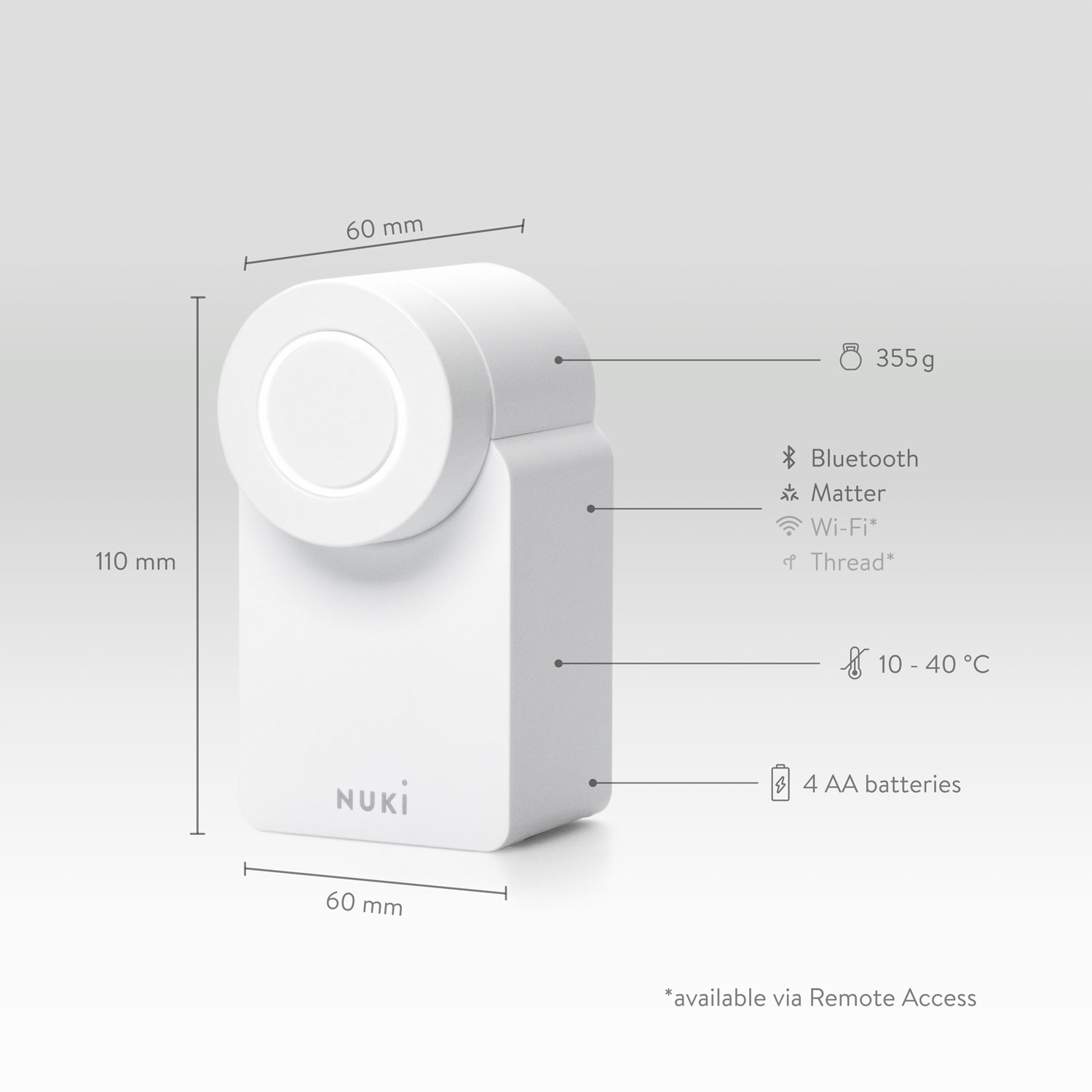Έξυπνη Κλειδαριά Nuki Smart Lock GO White, λευκή - 2
