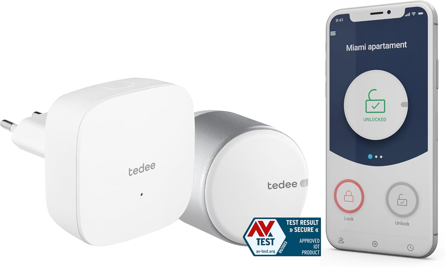 Έξυπνη κλειδαριά Tedee Go 2 + Bridge WI-FI άνοιγμα με κινητό ιδανικό για Airbnb | Λευκή - 