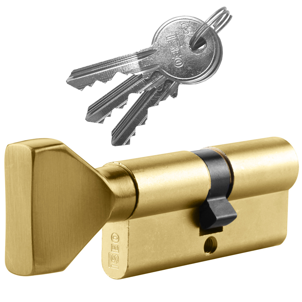 Cylinder Euro Profile 5 pin Thumbturn ISEO F5 | Nickel & Brass