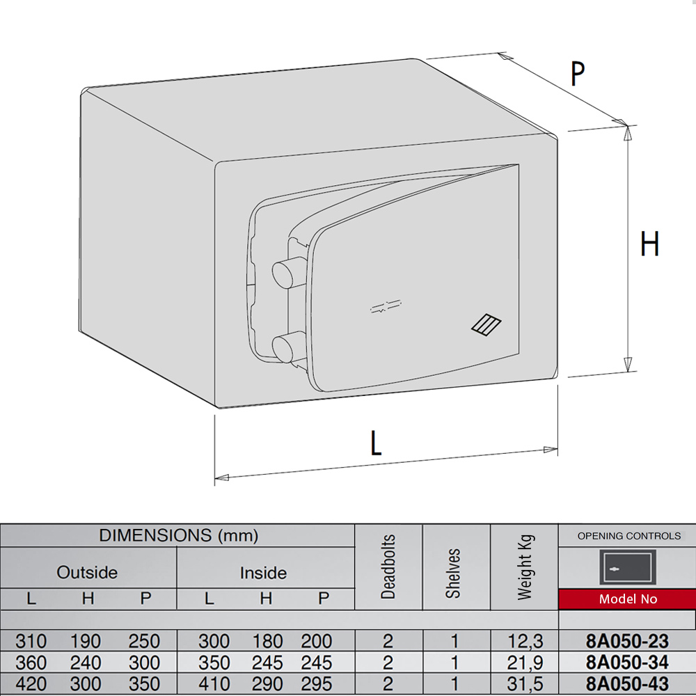 CISA 8A050-43 Standing safe box with security key - 2
