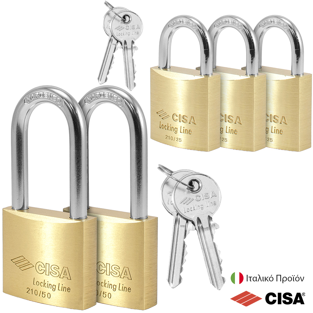 Λουκέτα Στρατού με Ίδιο Κλειδί CISA 21010/11.50 | ΣΕΤ 5 τεμάχια - 
