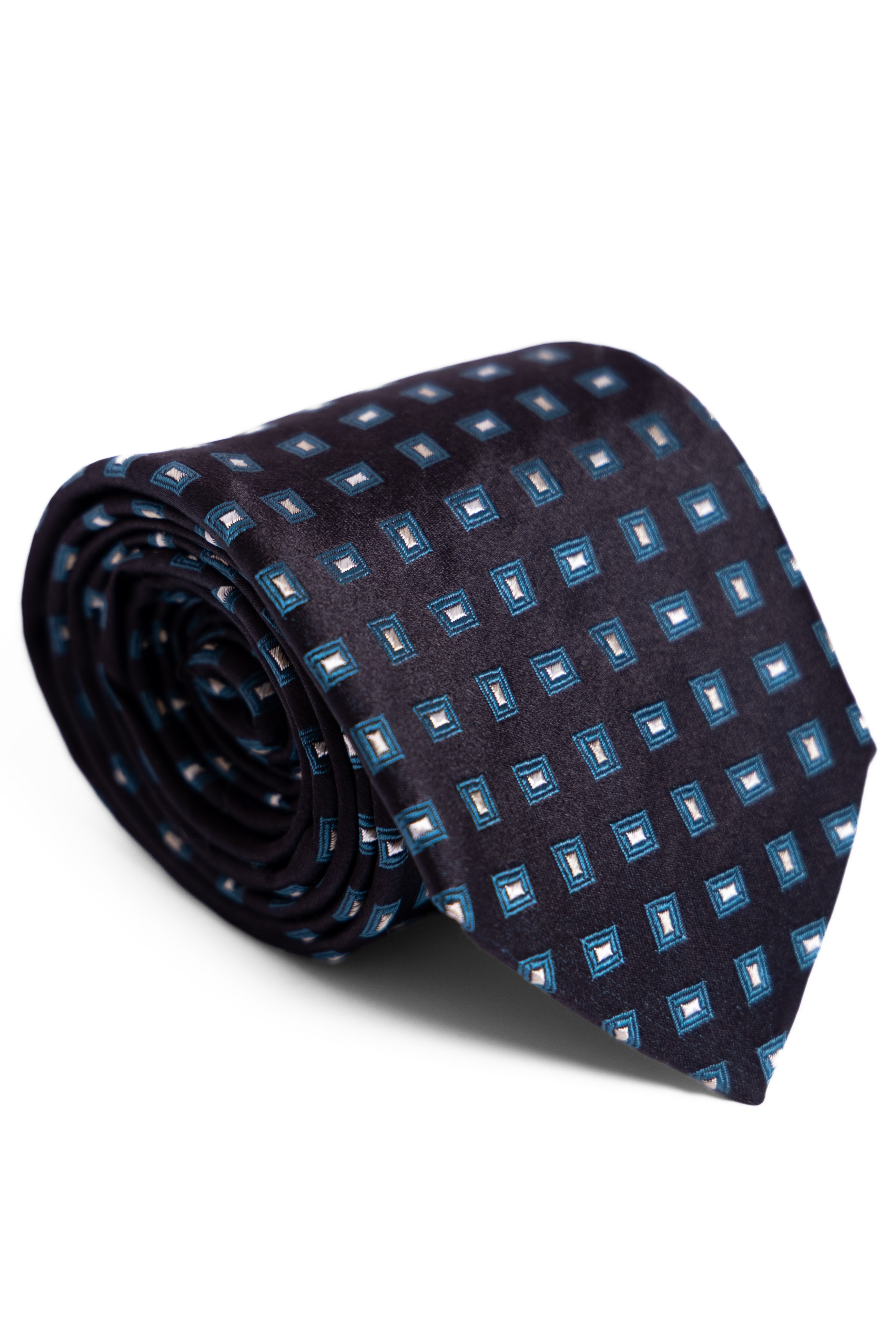 Μεταξωτή Γραβάτα Como Jacquard - Μαύρο