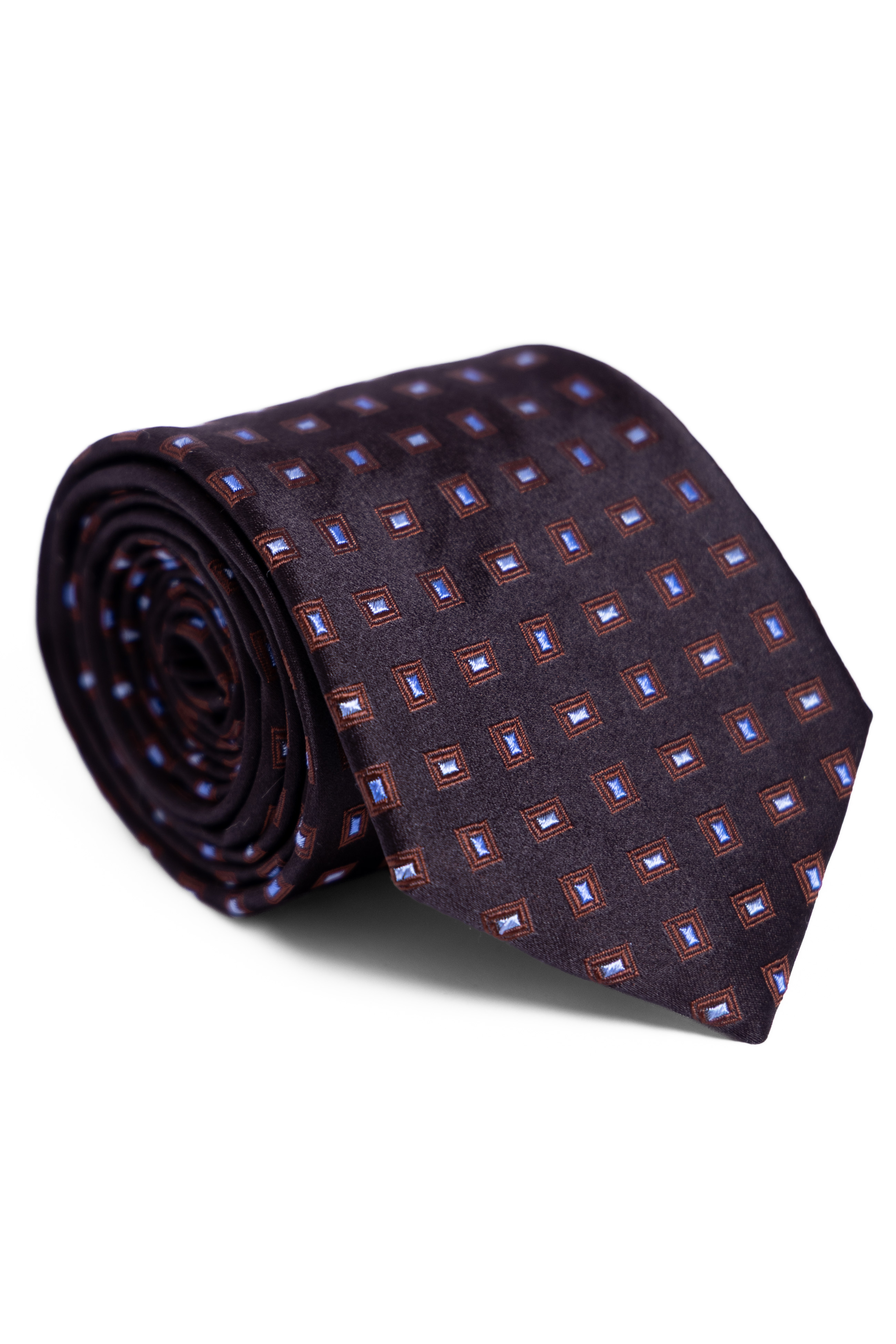 Μεταξωτή Γραβάτα Como Jacquard - Καφέ