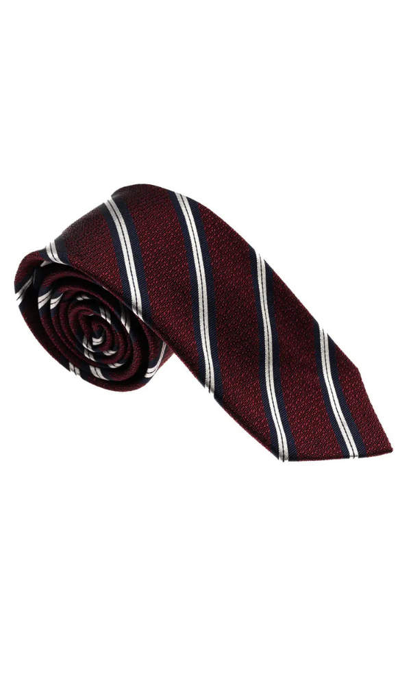 Γραβάτα Brera Jacquard Silk Καφέ Ριγέ - 