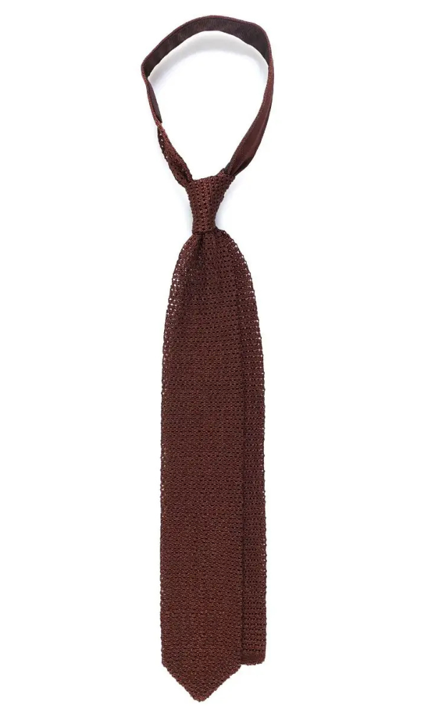 Γραβάτα Salerno V Tricot Silk  - Καφέ