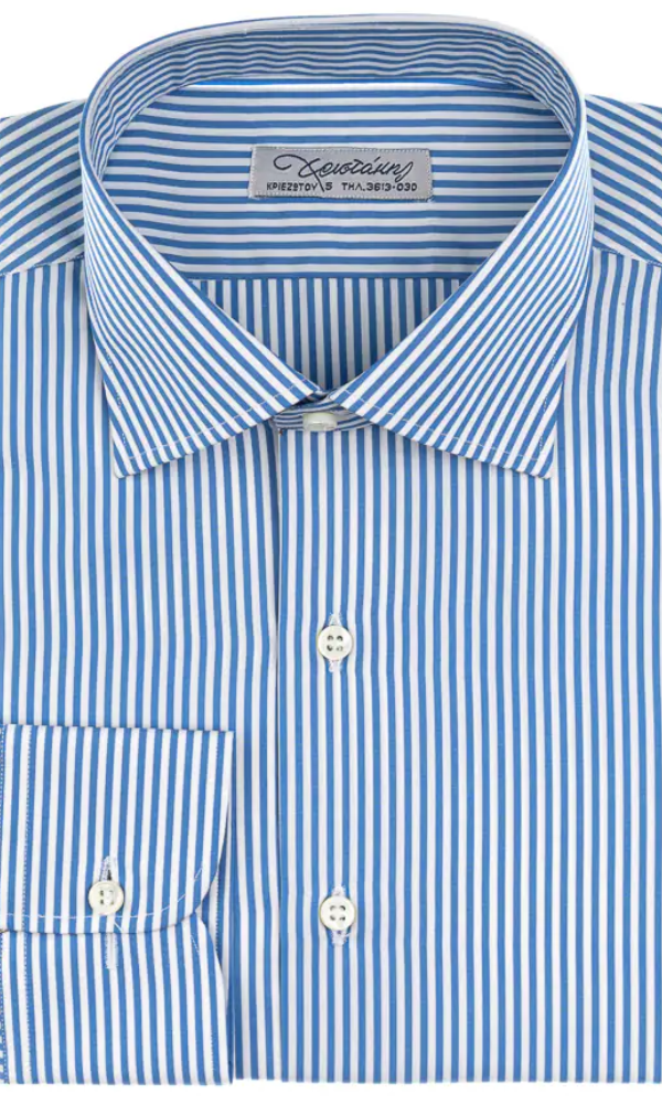 Πουκάμισο Χριστάκης Ριγέ Ποπλίνα - Elegant Fit - Μπλέ