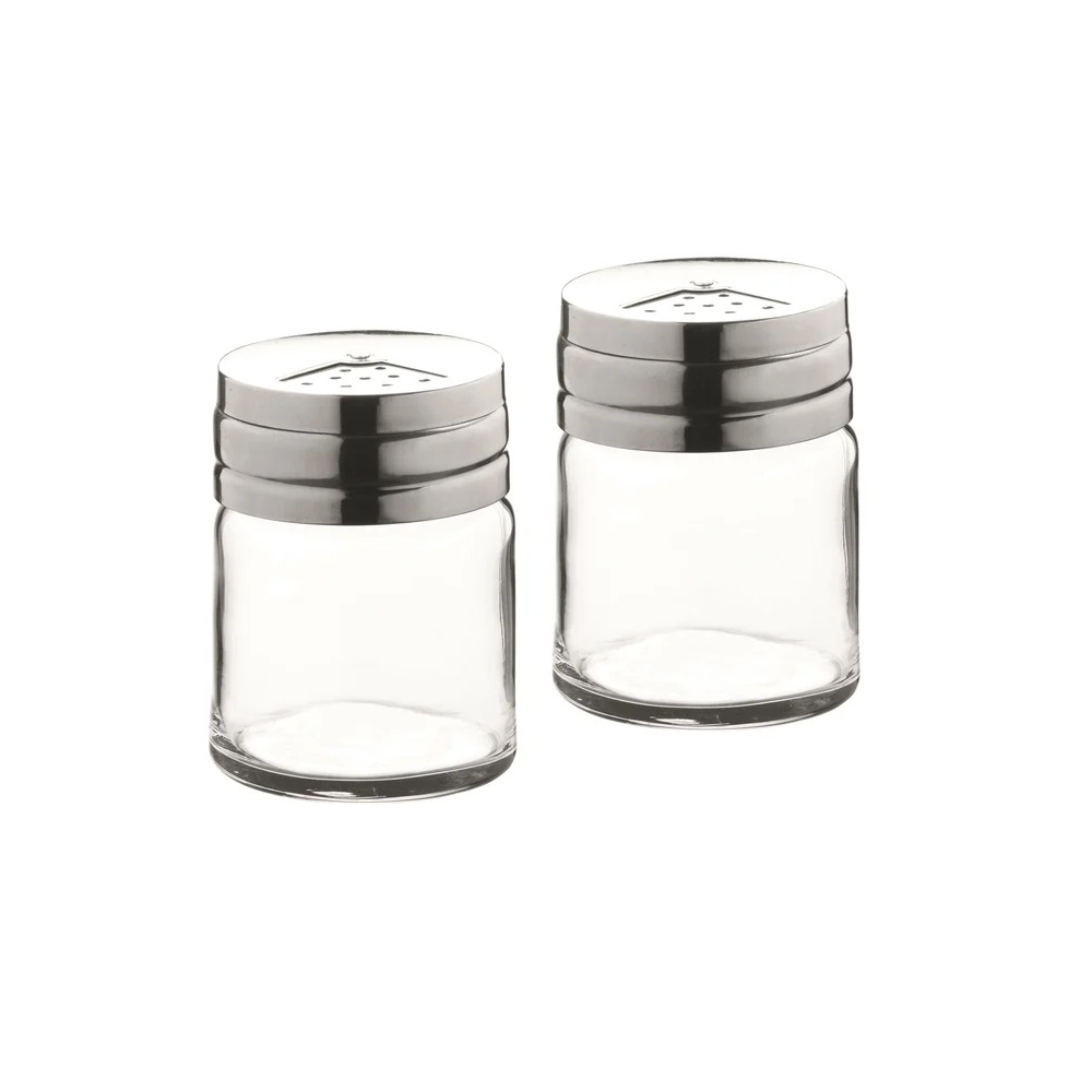 Δοχεία Μπαχαρικών Γυάλινα 115ml Φ5,4xH6,8cm Σετ 2 τμχ Basic Pasabahce SP43880 - 