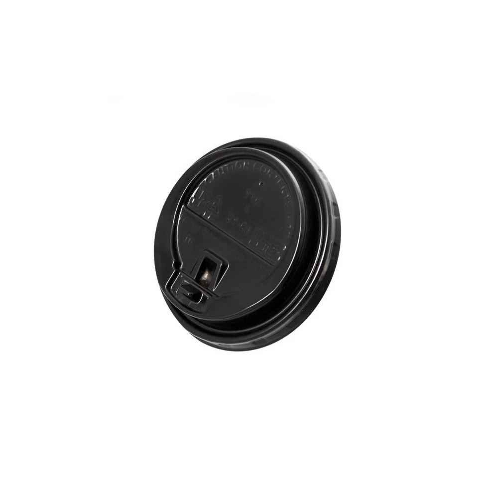 Καπάκι PP Πιπίλα Μαύρο Flip Με Τρύπα Ασφαλείας Φ90mm 100τμχ Intertan Q0090BSPP - 