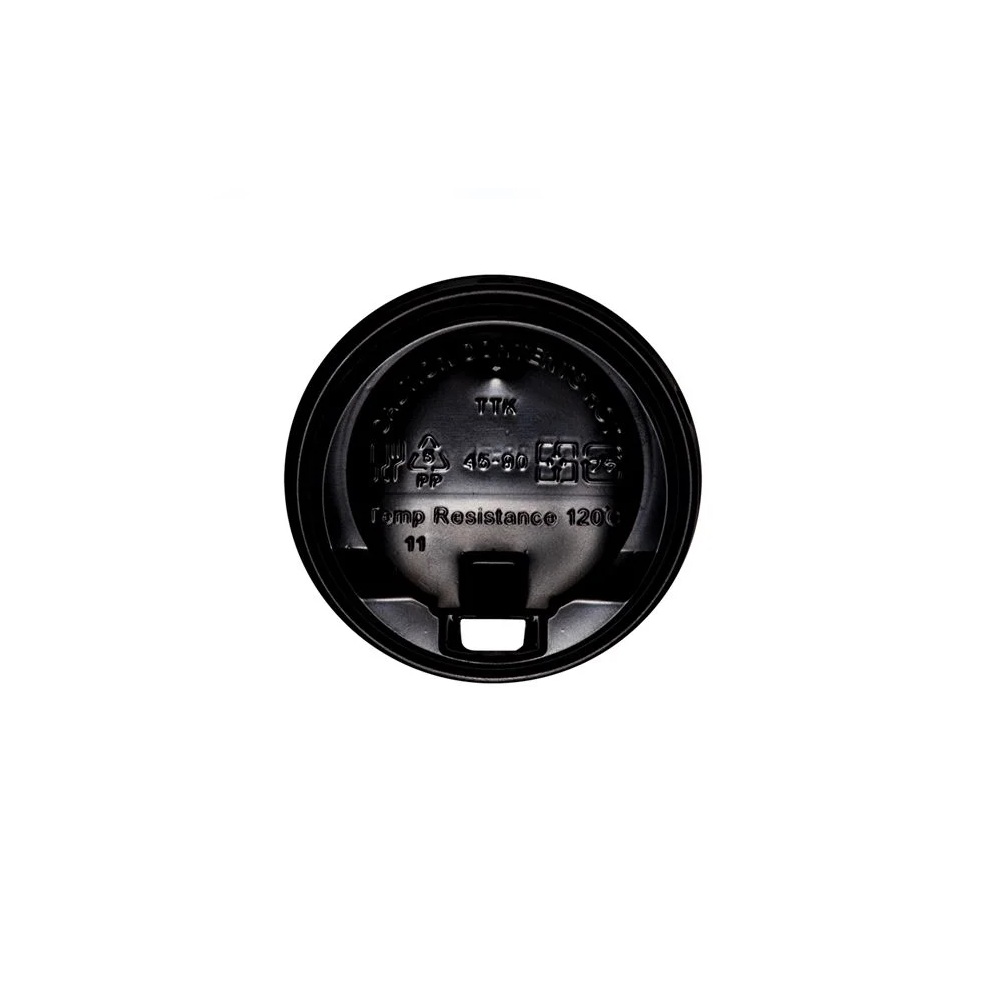 Καπάκι PP Πιπίλα Μαύρο Flip Με Τρύπα Ασφαλείας Φ90mm 100τμχ Intertan Q0090BSPP - 2
