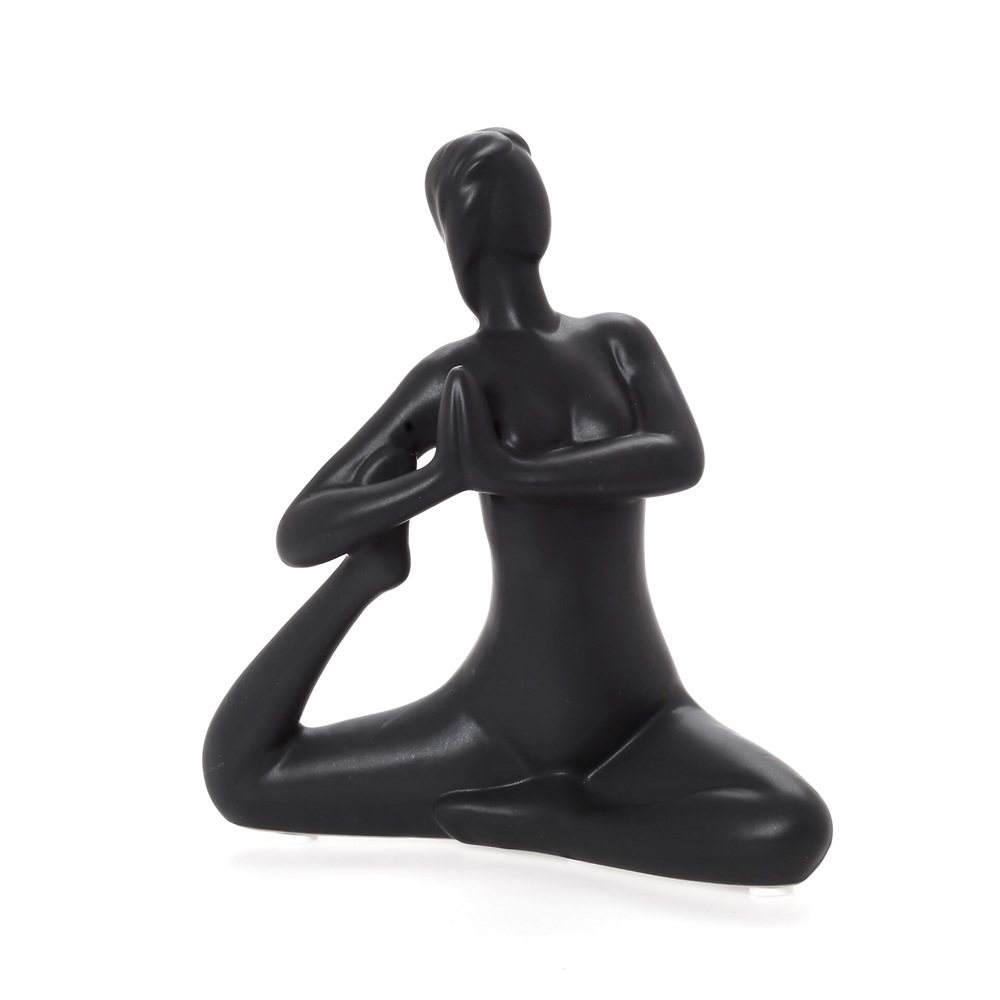 Διακοσμητική Φιγούρα Κεραμική Yoga King Pigeon Γυναίκα Μαύρη 17cm HFA Mignon 5483055 - 