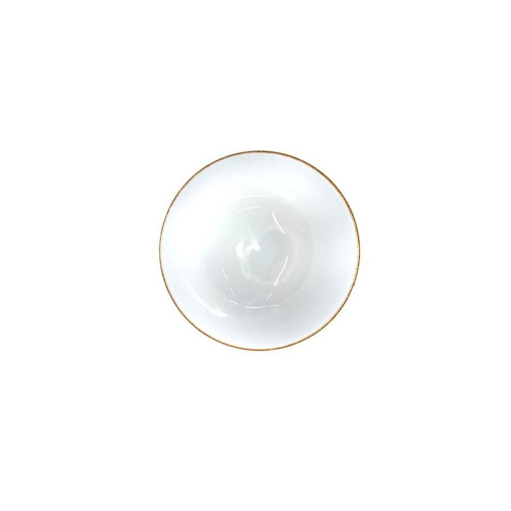 Μπολ Πορσελάνης Λευκό Rondo 21cm Με Καφέ Τελείωμα Brown Line Lubiana 40.05.500 - 