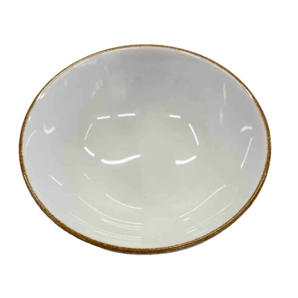 Μπολ Πορσελάνης Λευκό Rondo 21cm Με Καφέ Τελείωμα Brown Line Lubiana 40.05.500 - 2