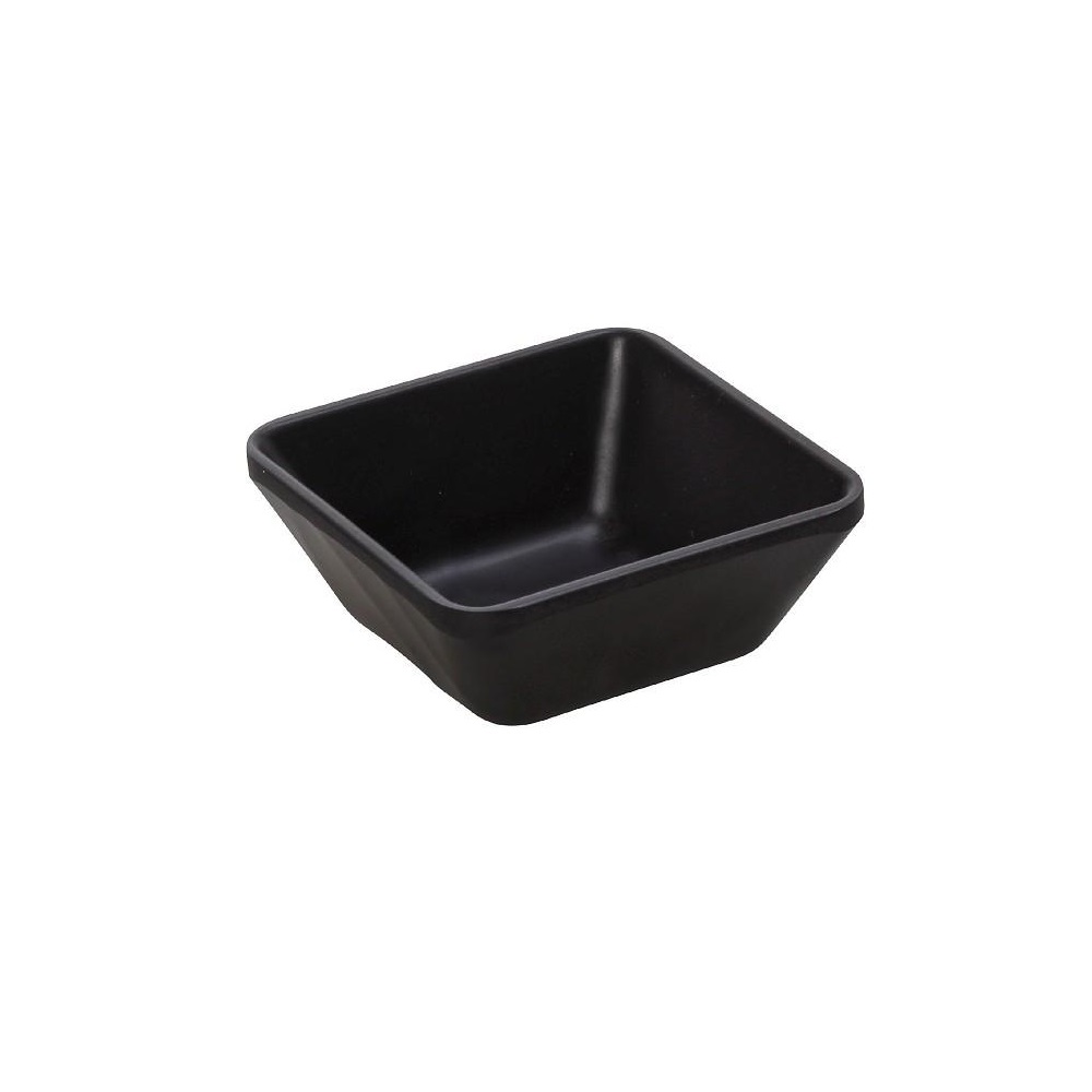 Μπολάκι Τετράγωνο Μελαμίνης Μαύρο 7x7xH3cm Wavy Melamine Black Tria MLB2109K144 - 