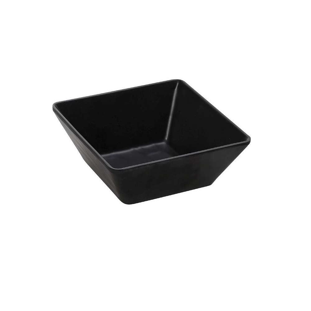 Μπολάκι-Ντιπάκι Μελαμίνης Τετράγωνο 10,5x10,5xH4,5cm Wavy Black Matt Tria MLB2108K120 - 1