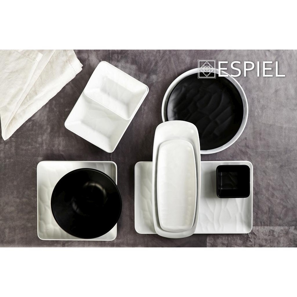Μπολ Τετράγωνο Μελαμίνης Μαύρο 13,5x13,5xH6cm Wavy Melamine Black Tria MLB2101K72 - 2
