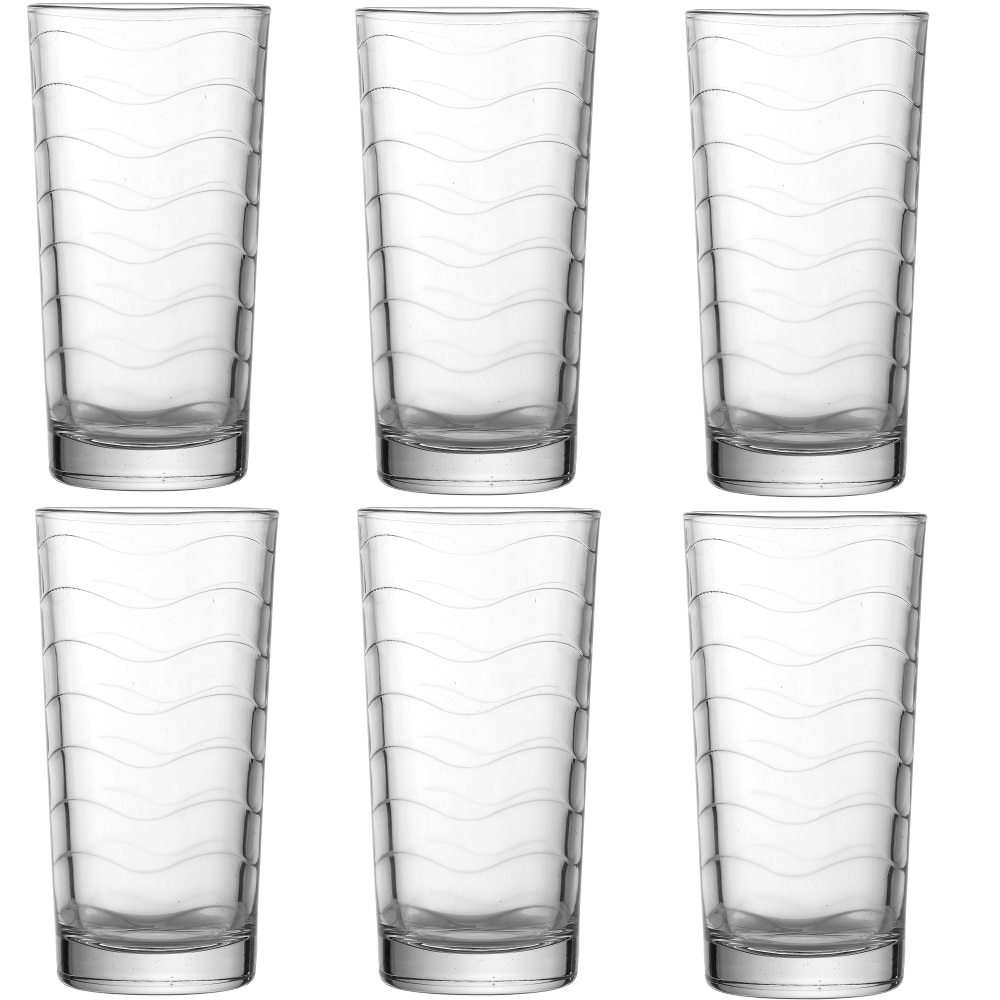 Ποτήρι Νερού Γυάλινο Διάφανο 245ml Ø6,6xH13cm Σετ 6 Τμχ Kyma Uniglass 51051 - 