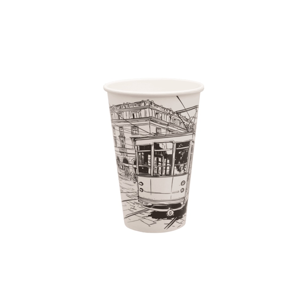 Ποτήρι Χάρτινο 300ml Ζεστού-Κρύου City Life DPE-12 Long Ø80mm 50τεμάχια Tefaco 201682 - 