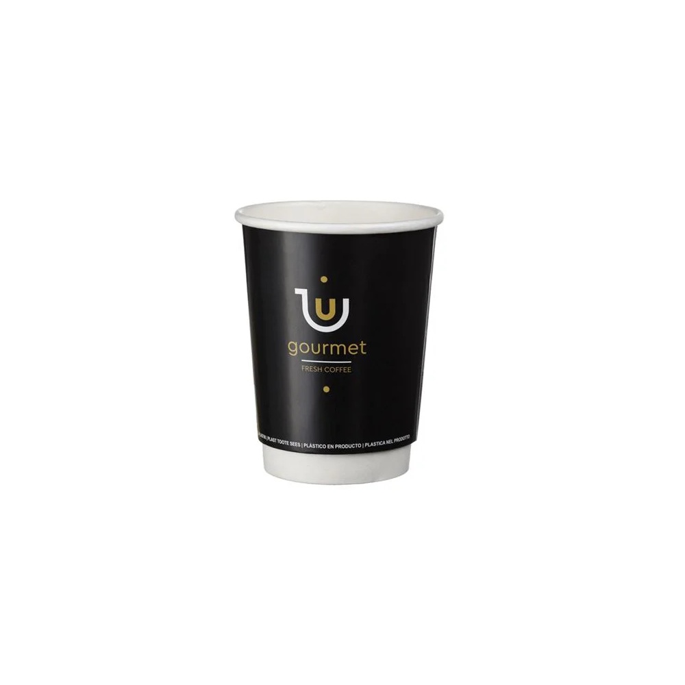 Ποτήρι Χάρτινο Διπλού Τοιχώματος Gourmet Design 12oz Φ90mm 25τμχ Intertan Q530014GND - 