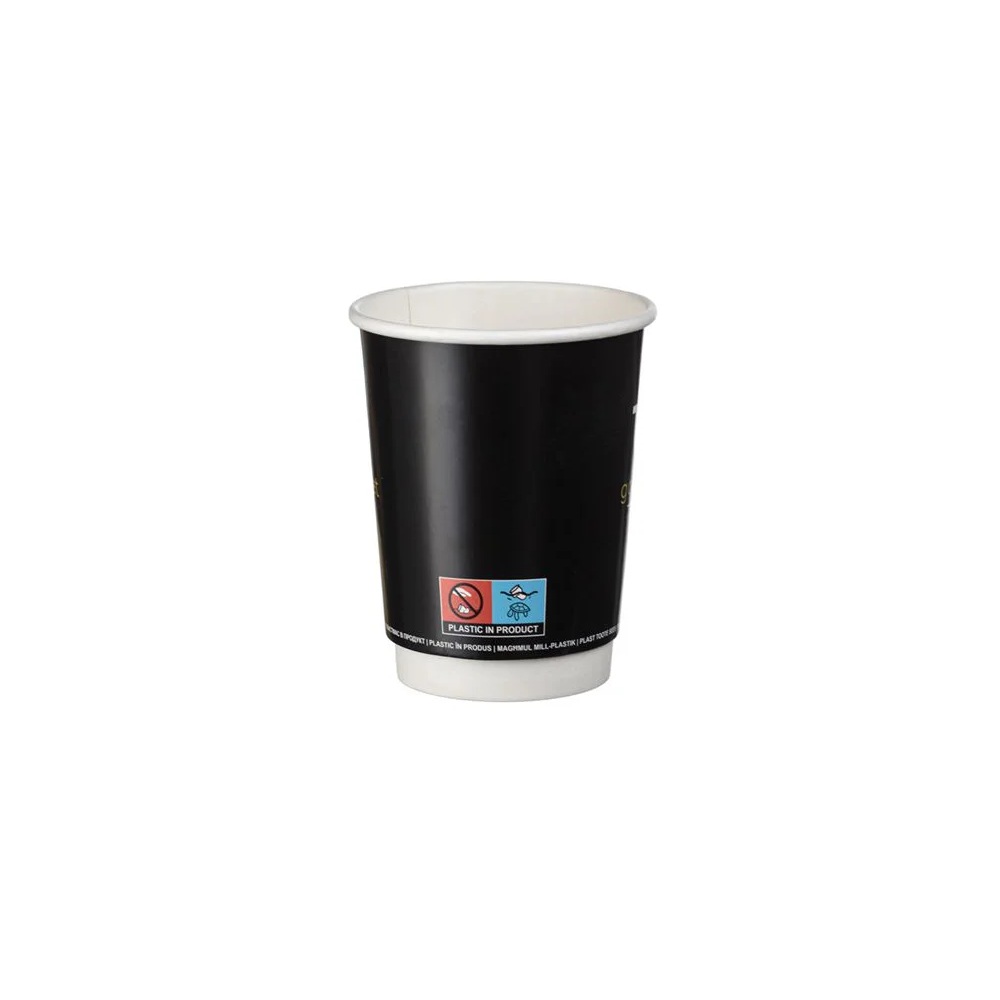 Ποτήρι Χάρτινο Διπλού Τοιχώματος Gourmet Design 12oz Φ90mm 25τμχ Intertan Q530014GND - 2