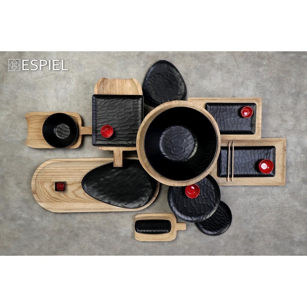 Μπολ Μελαμίνης Τετράγωνο Μαύρο 18x18xH7cm Wavy Melamine Tria MLB2107 - 2