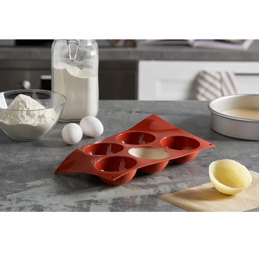 Φόρμα Σιλικόνης Ημισφαίριο Ø80mm 5x120ml 600ml Συνολική Silikomart SF001 20.001.00.0060 - 2