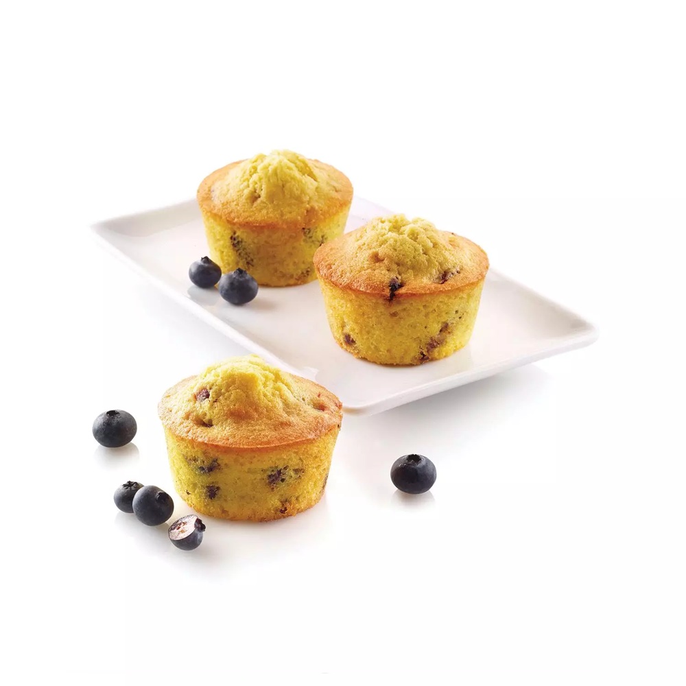 Φόρμα Σιλικόνης Muffin Ø69mm 6x110ml 660ml Συνολική Silikomart SF023 20.023.00.0065 - 3