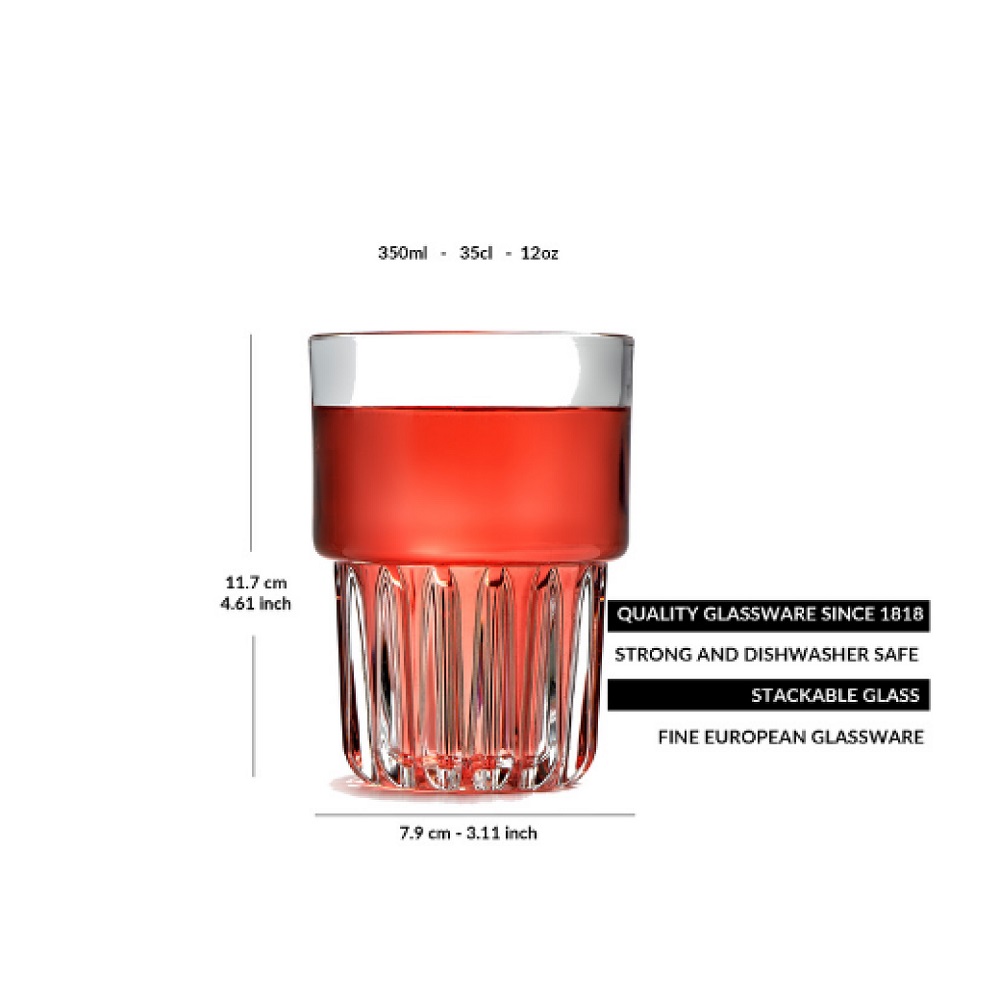 Ποτήρι Γυάλινο Στοιβαζόμενο 355ml XTRATUFF Summit Everest ONIS S15436 - 3