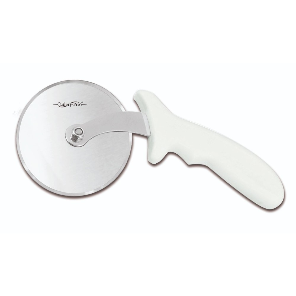 Ρόδα Κοπής Πίτσας Inox 10cm με Πλαστική Λαβή Λευκή Cutlery Pro 39-105100 - 
