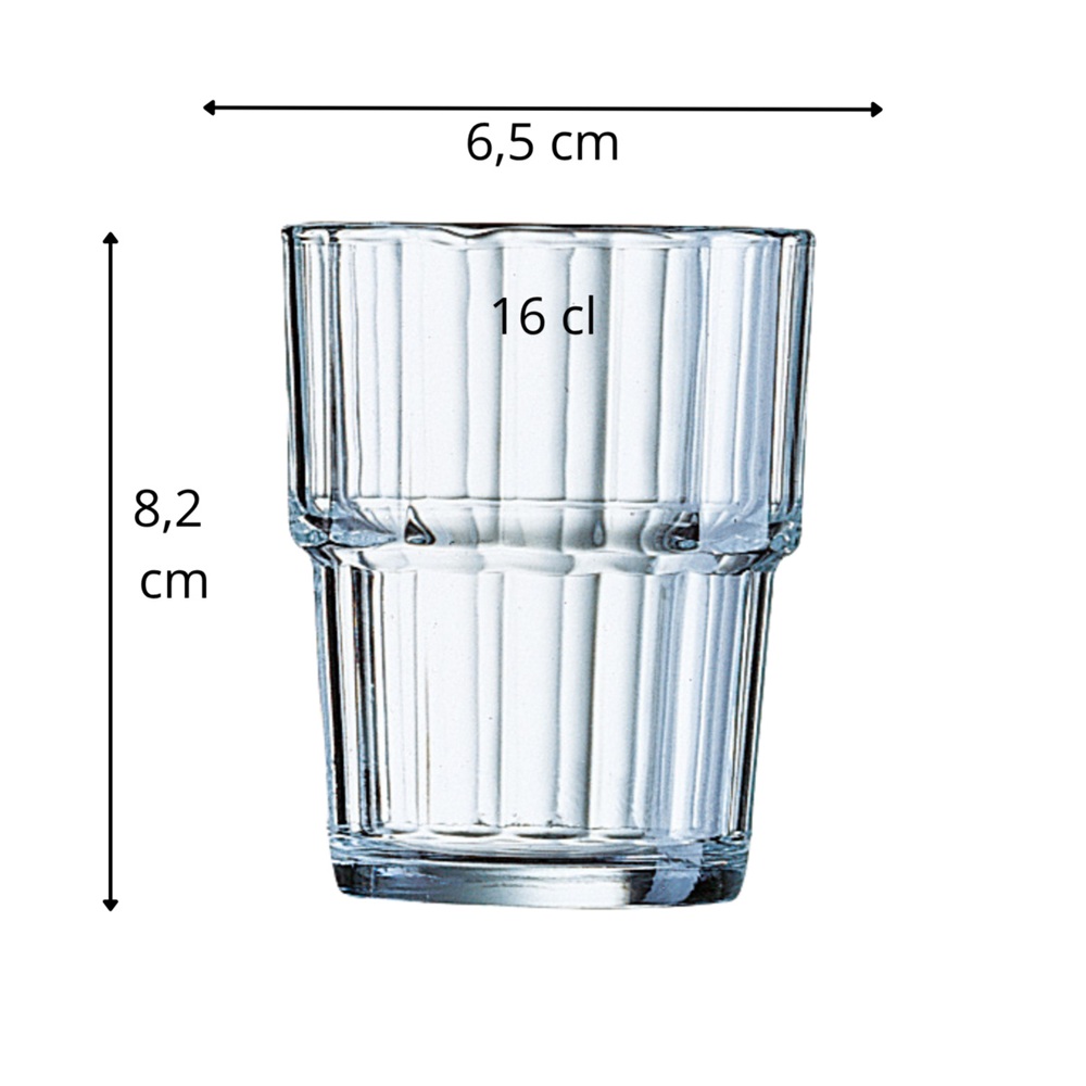 Ποτήρι Γυάλινο Θερμικά Σκληρυμένο 16cl Norvege Arcoroc 059069 - 2