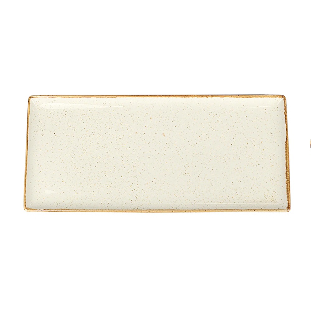 Πιατέλα Πορσελάνης Ορθογώνια Bej Baton 35x16cm Porland Seasons 04ALM001595 - 