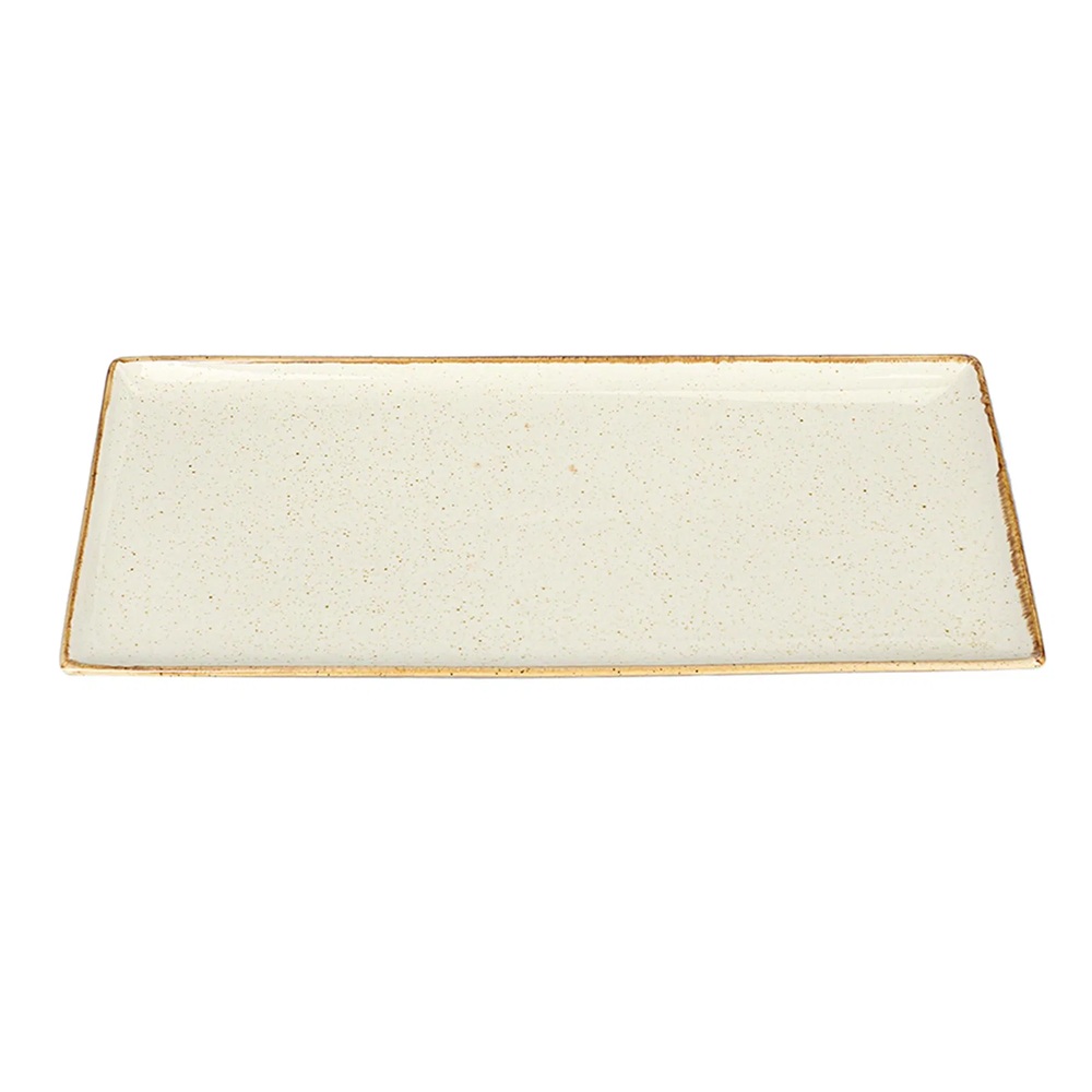 Πιατέλα Πορσελάνης Ορθογώνια Bej Baton 35x16cm Porland Seasons 04ALM001595 - 2