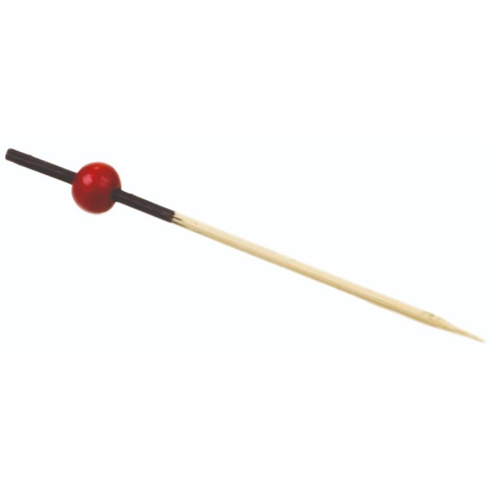 Ξυλάκι Bamboo «Coctail Pick» Με Κόκκινη Μπίλια 12cm (πακέτο 100 τμχ) GTSA 19-8711 - 