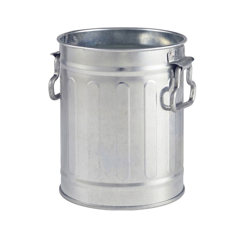 Κουβαδάκι Με 2 Λαβές Γαλβανιζέ Ασημί Ø8,5xH11,2cm GBIN9 Genware 34.60132 - 